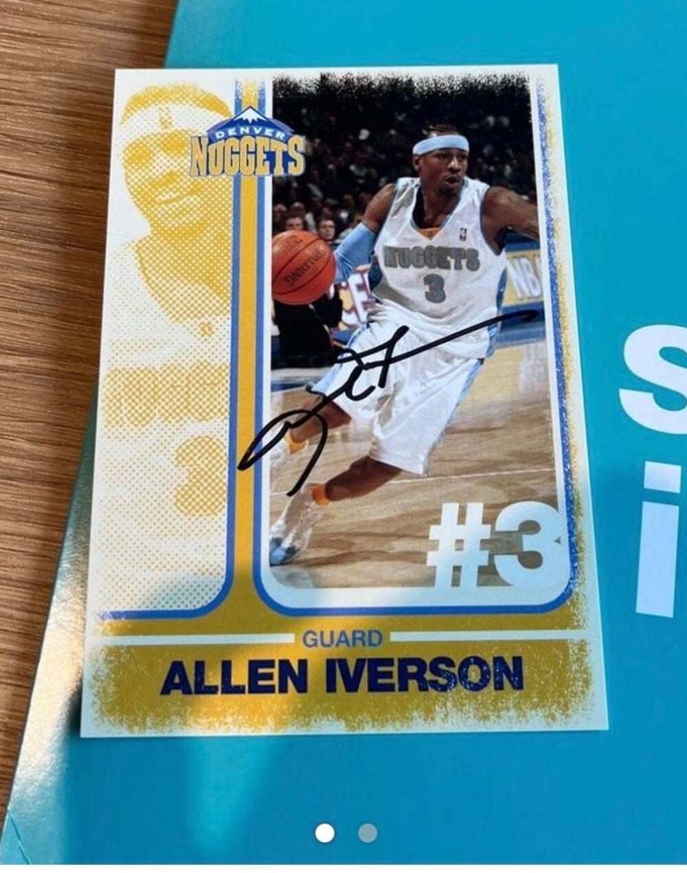 2007-08 Fleer 1986-87 Retro Allen Iverson Denver Nuggets Card #86R-AI with In-Pe